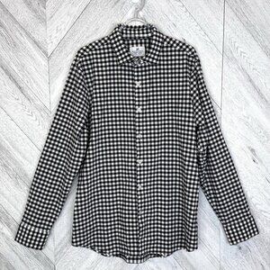 Mizzen + Main Long Sleeve Shirt Men Size XL Trim Fit Button Up Gingham Plaid